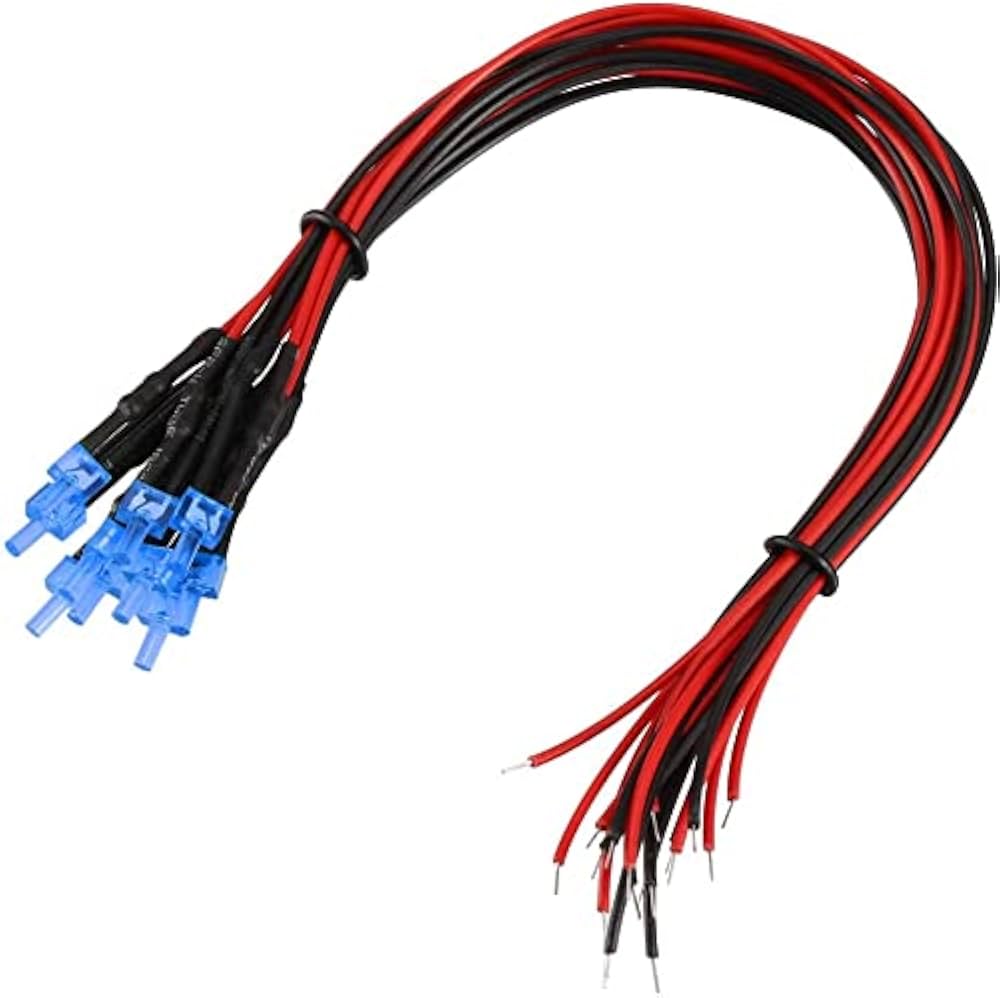 Amazon.co.jp: XYWHPGV 10個2mm配線済みLED、青色DC6-12V拡散